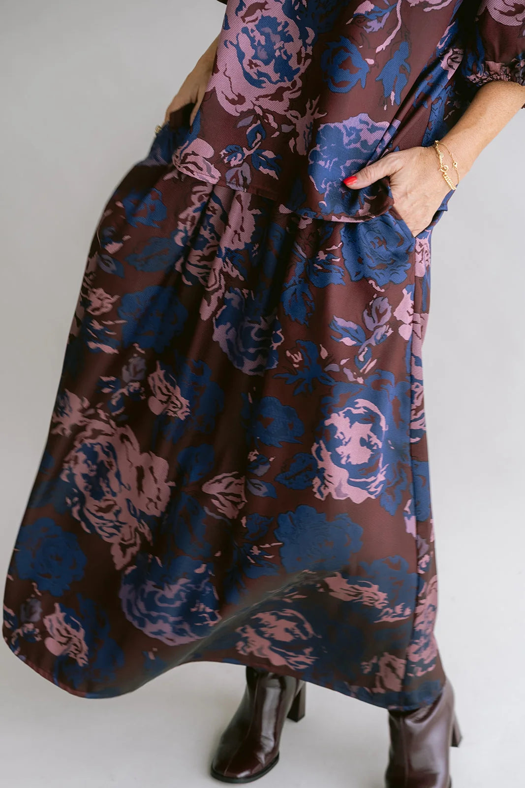 JULIETTE SKIRT BORDEAUX FLOWER