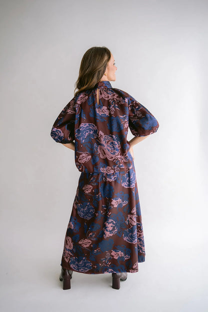 JULIETTE SKIRT BORDEAUX FLOWER