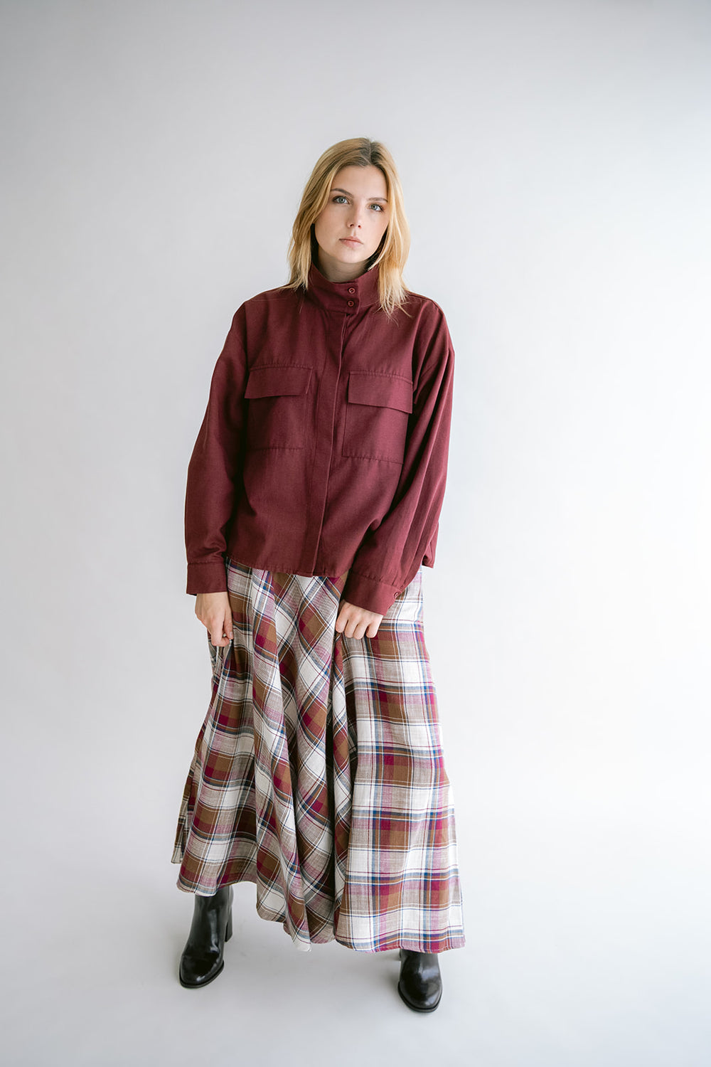 JUNE SKIRT SQUARE BORDEAUX