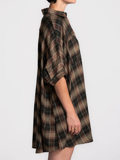 ROGERS FLANNEL JURK - GREEN