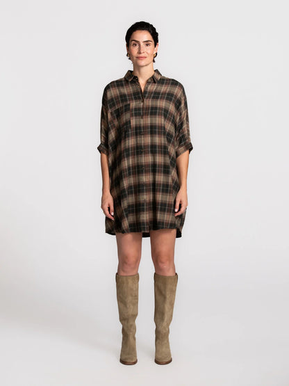 ROGERS FLANNEL JURK - GREEN