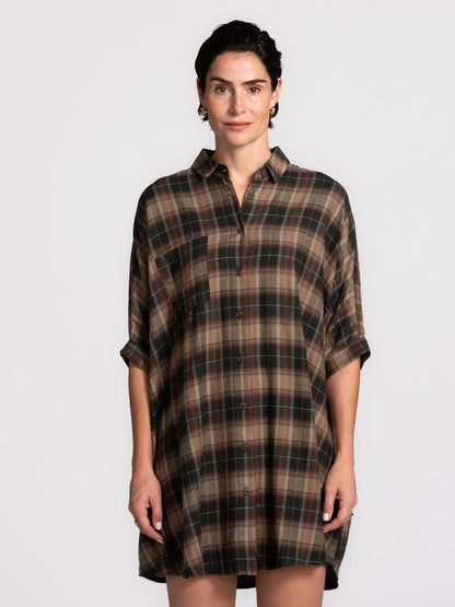 ROGERS FLANNEL JURK - GREEN