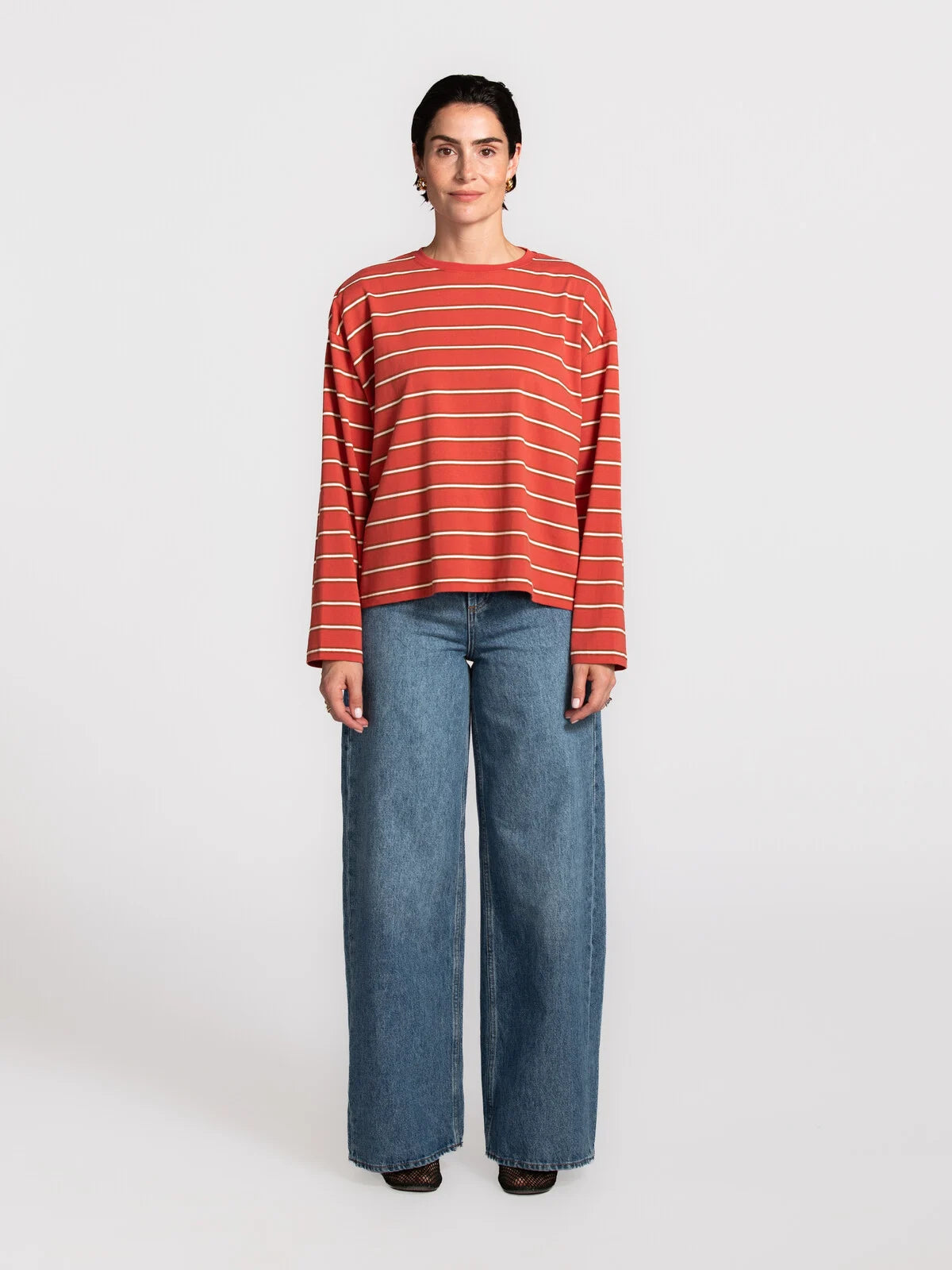 GRACE GESTREEPTE LONGSLEEVE - CORAL