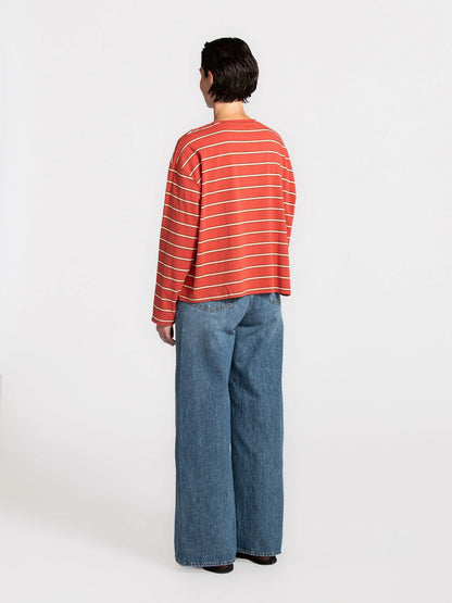 GRACE GESTREEPTE LONGSLEEVE - CORAL