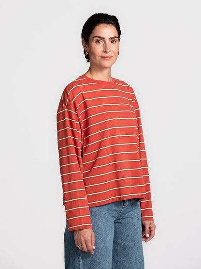 GRACE GESTREEPTE LONGSLEEVE - CORAL