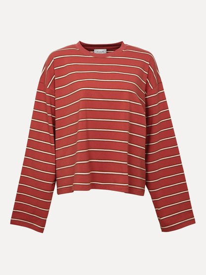 GRACE GESTREEPTE LONGSLEEVE - CORAL