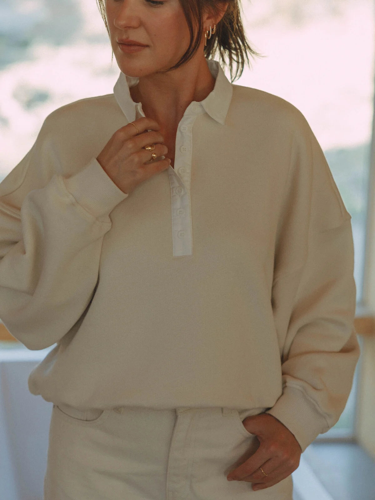 RENS POLOKRAAG SWEATER