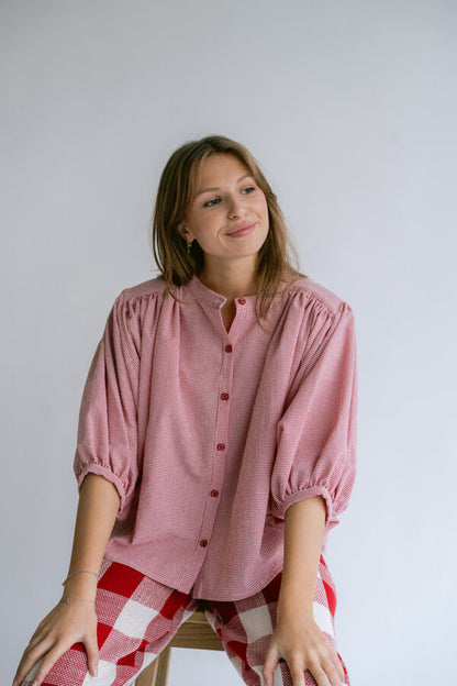 MAGDALENA BLOUSE VICHY RED