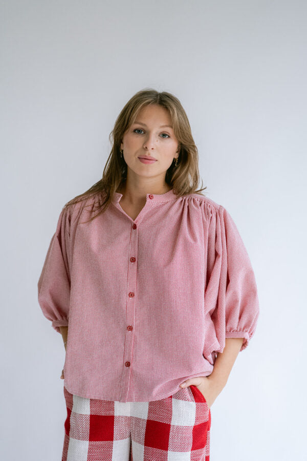 MAGDALENA BLOUSE VICHY RED