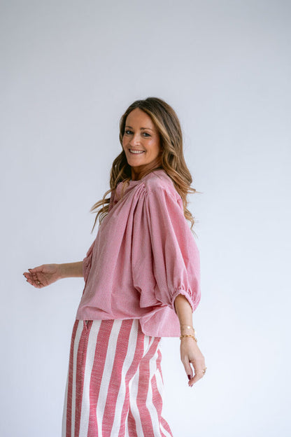 MAGDALENA BLOUSE VICHY RED