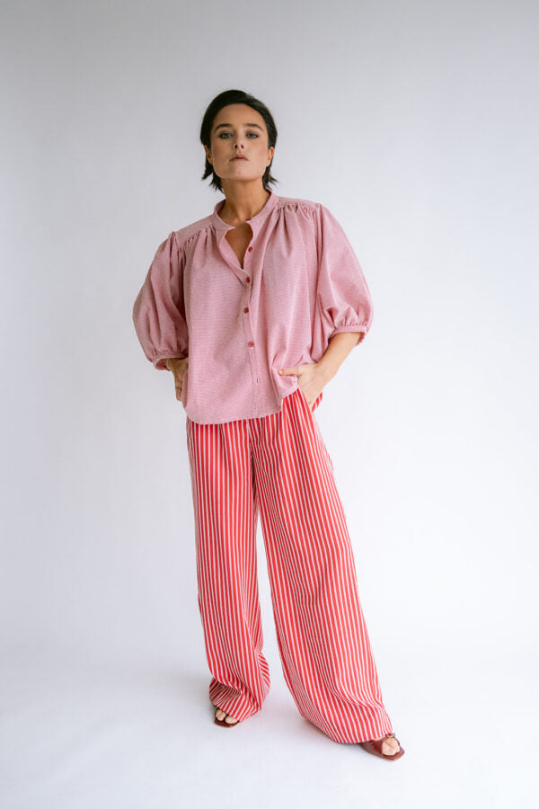 MAGDALENA BLOUSE VICHY RED