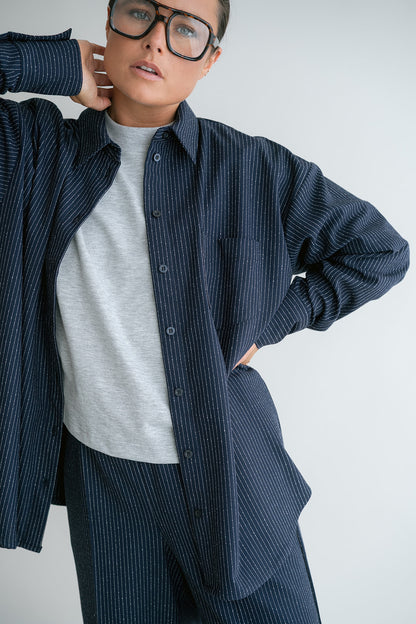 MARIE BLOUSE PREDORE STRIPE NAVY