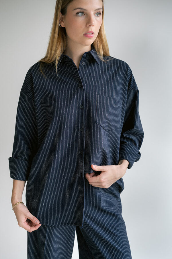 MARIE BLOUSE PREDORE STRIPE NAVY