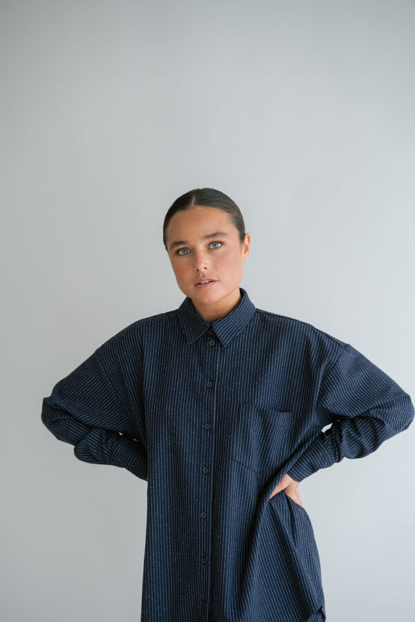 MARIE BLOUSE PREDORE STRIPE NAVY