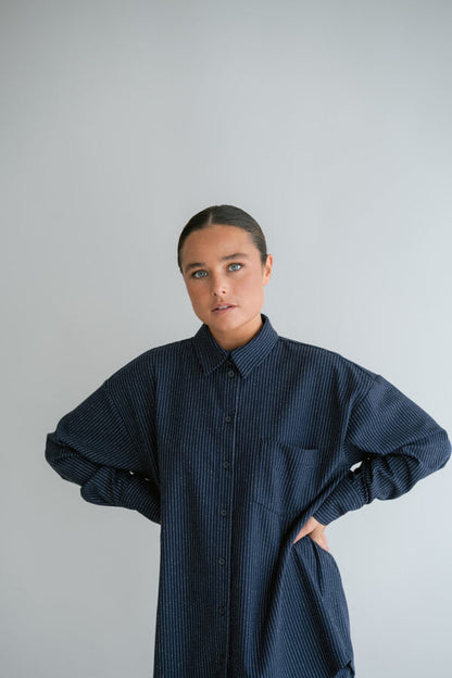 MARIE BLOUSE PREDORE STRIPE NAVY