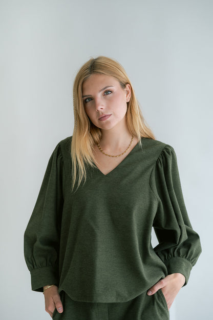 MAUD BLOUSE SOLID GREEN
