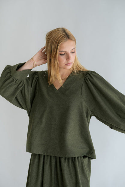 MAUD BLOUSE SOLID GREEN