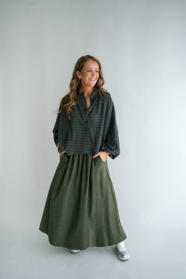 MAYA BLOUSE GREEN SMALL CHECK