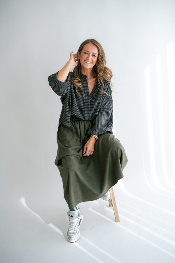 MAYA BLOUSE GREEN SMALL CHECK