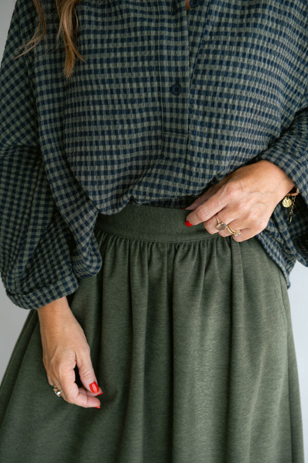 MAYA BLOUSE GREEN SMALL CHECK