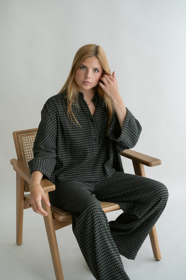 MAYA BLOUSE GREEN SMALL CHECK