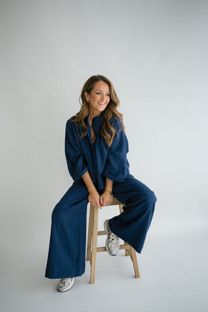 MAYA BLOUSE RED NAVY STRIPE