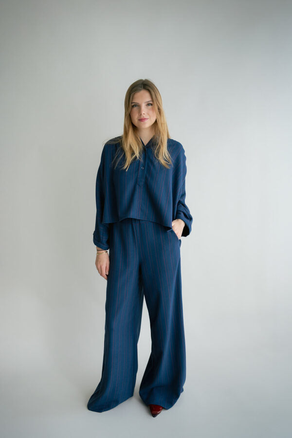 MAYA BLOUSE RED NAVY STRIPE