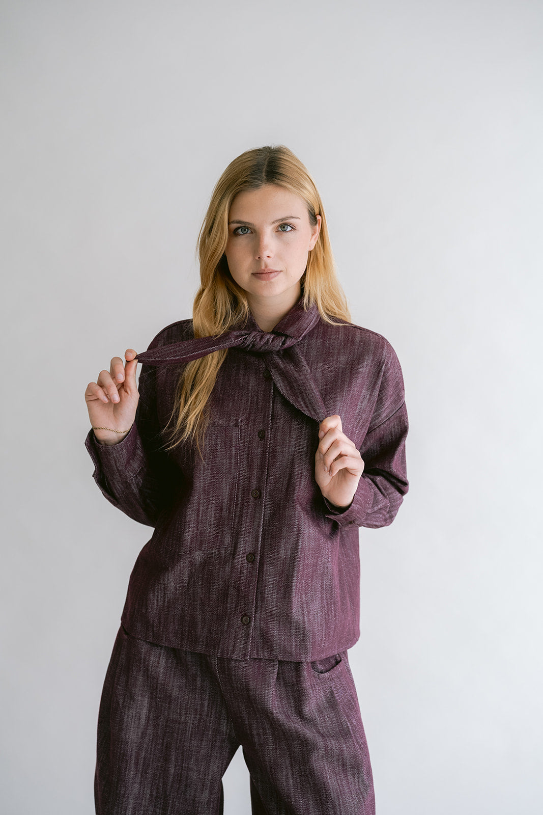 MEG BLOUSE JEANS BORDEAUX