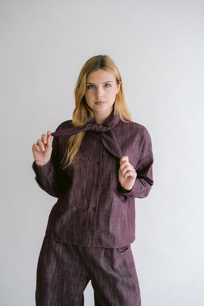 MEG BLOUSE JEANS BORDEAUX