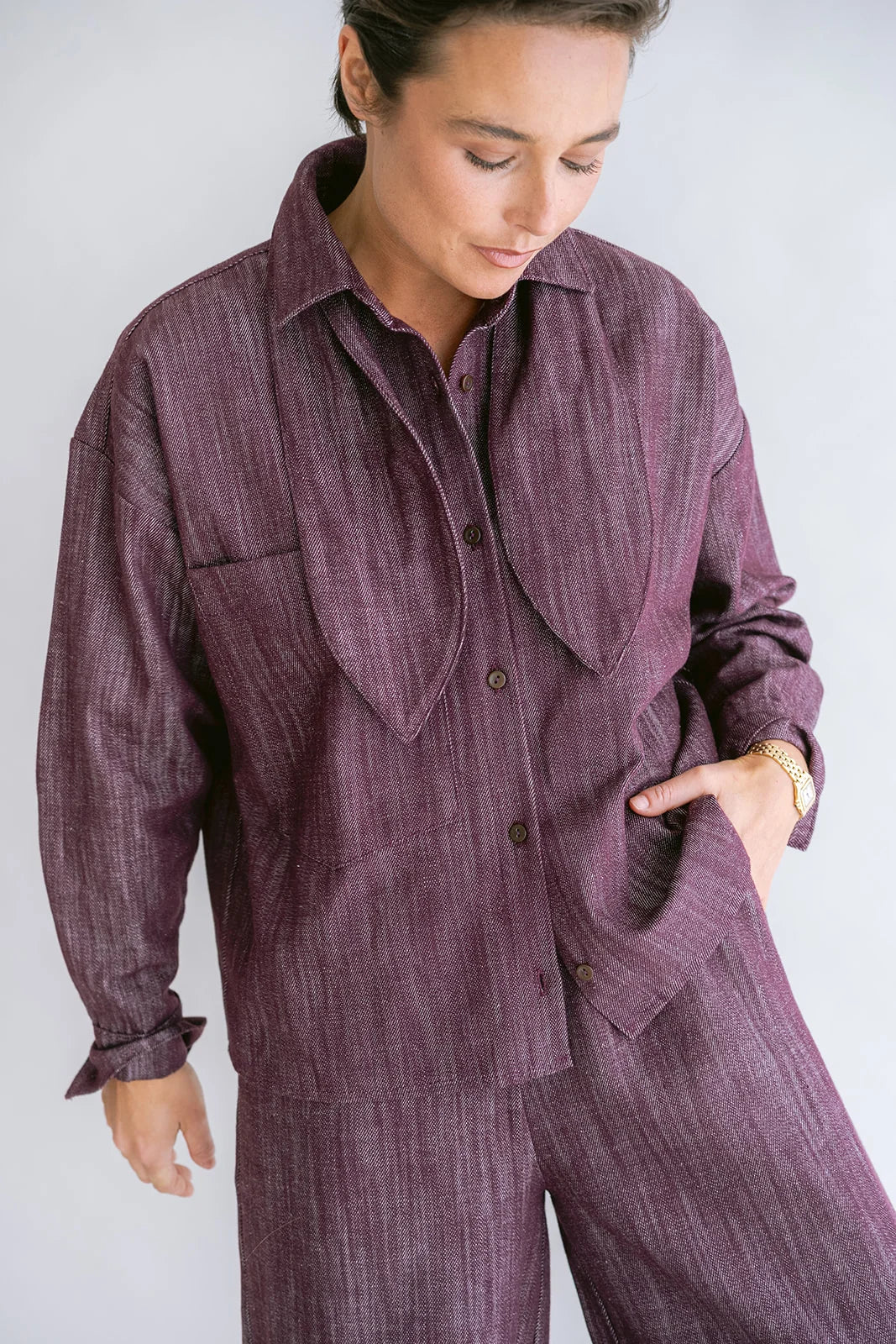 MEG BLOUSE JEANS BORDEAUX