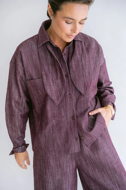 MEG BLOUSE JEANS BORDEAUX