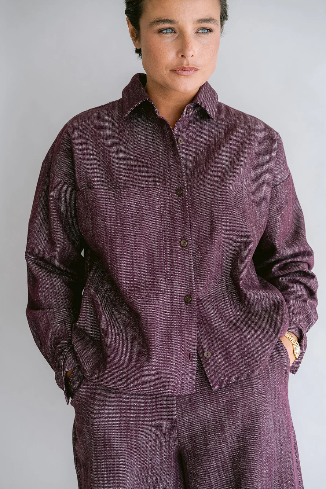 MEG BLOUSE JEANS BORDEAUX
