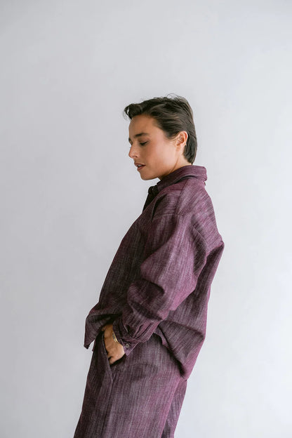 MEG BLOUSE JEANS BORDEAUX