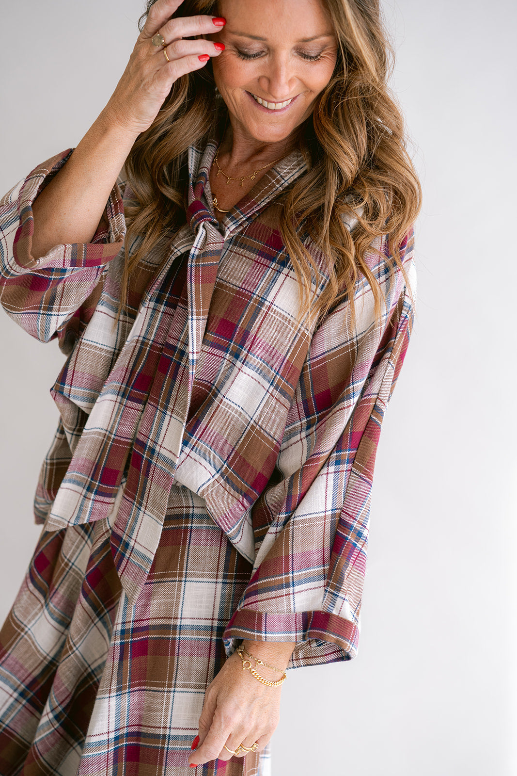 MOLLIE BLOUSE - SQUARE BORDEAUX