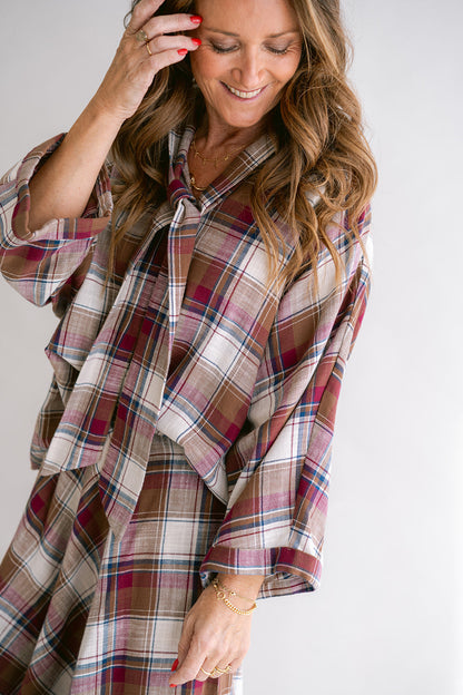 MOLLIE BLOUSE - SQUARE BORDEAUX