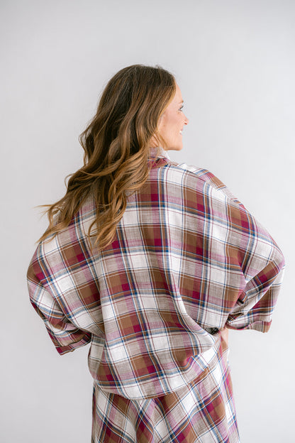 MOLLIE BLOUSE - SQUARE BORDEAUX
