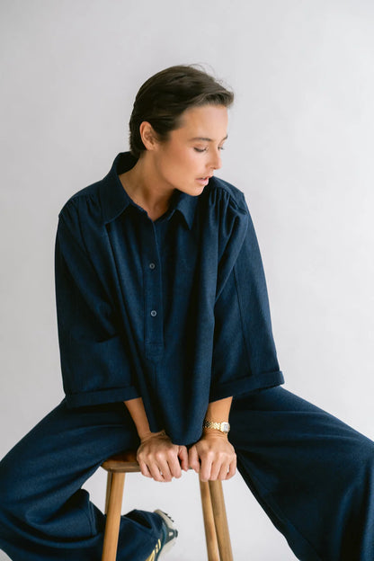 NEW MAYA BLOUSE - SOLID NAVY