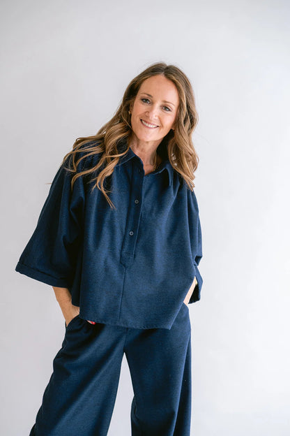 NEW MAYA BLOUSE - SOLID NAVY