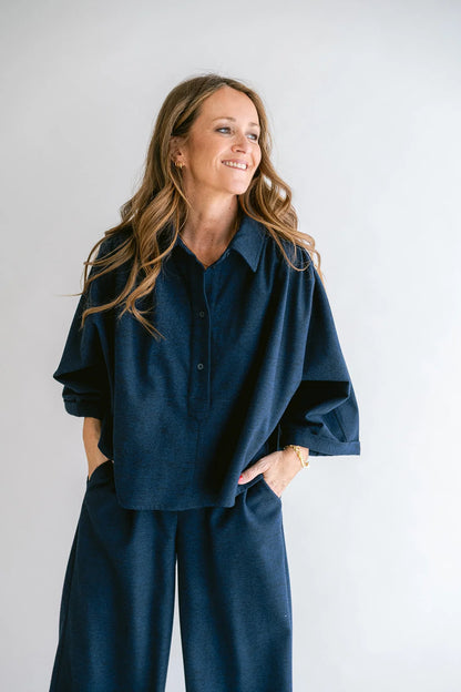 NEW MAYA BLOUSE - SOLID NAVY
