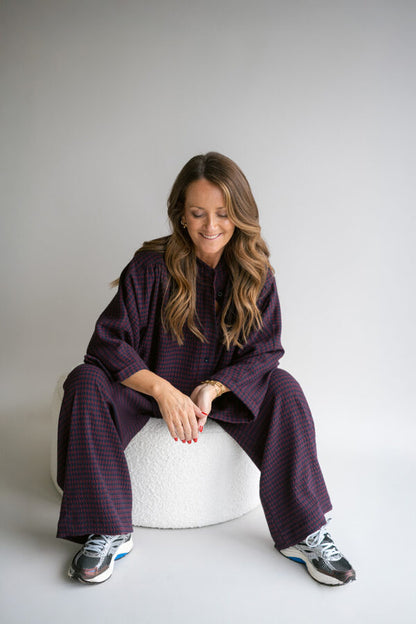 SAM PANTS BORDEAUX CHECK