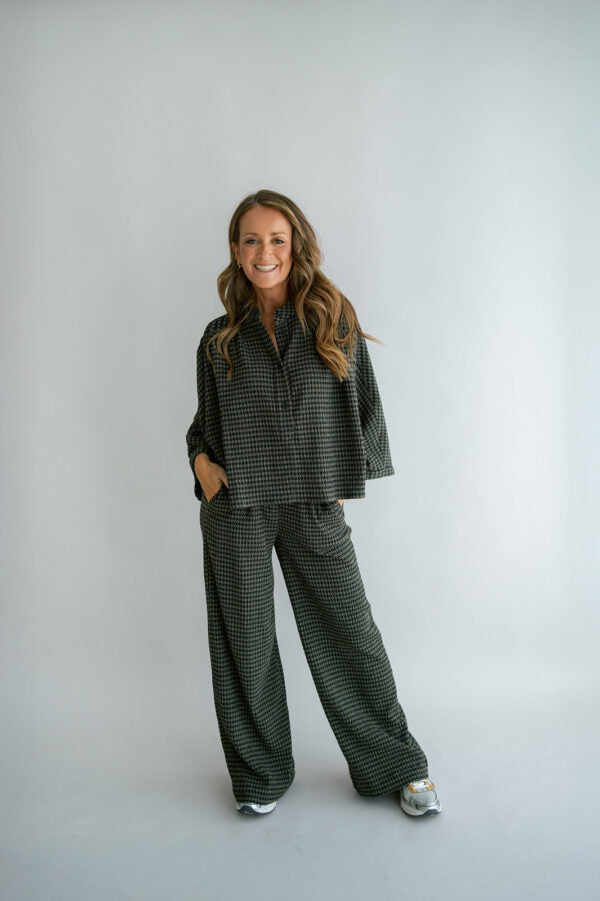 SAM PANTS GREEN CHECK