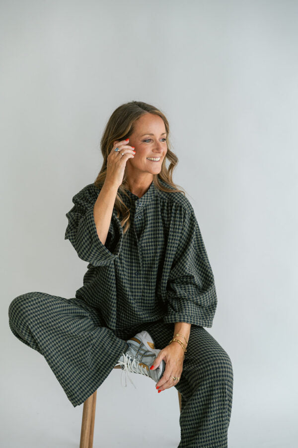 SAM PANTS GREEN CHECK