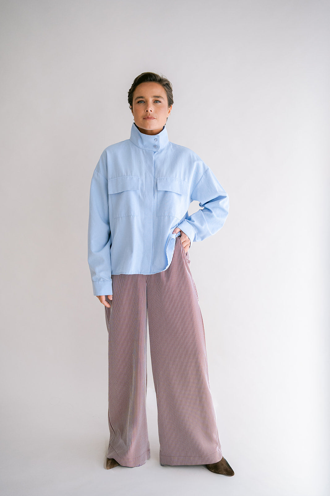 SAM PANTS STRIPE BORDEAUX