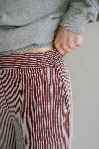 SAM PANTS STRIPE BORDEAUX