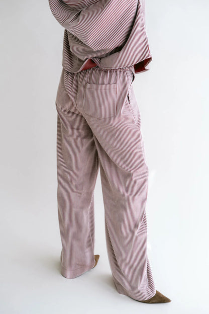 SAM PANTS STRIPE BORDEAUX