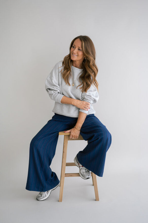 SAUL PANTS RED NAVY STRIPE