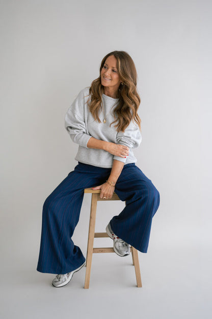 SAUL PANTS RED NAVY STRIPE